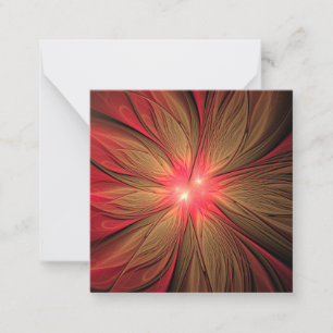 Red fansy fractal flower card