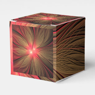 Red fansy fractal flower favour box
