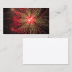 Red fansy fractal flower  loyalty card