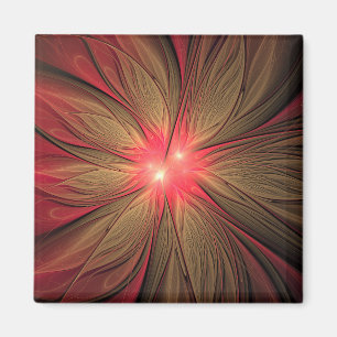 Red fansy fractal flower magnet