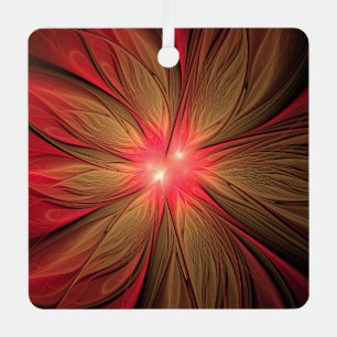 Red fansy fractal flower metal tree decoration