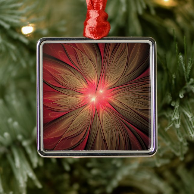 Red fansy fractal flower   metal tree decoration (Tree)