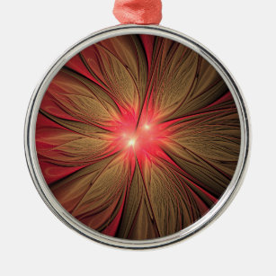 Red fansy fractal flower   metal tree decoration