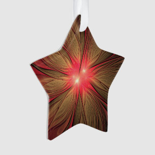 Red fansy fractal flower ornament