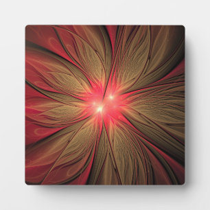 Red fansy fractal flower plaque