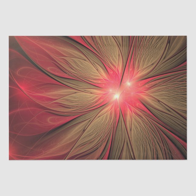 Red fansy fractal flower  tissue paper (Front)