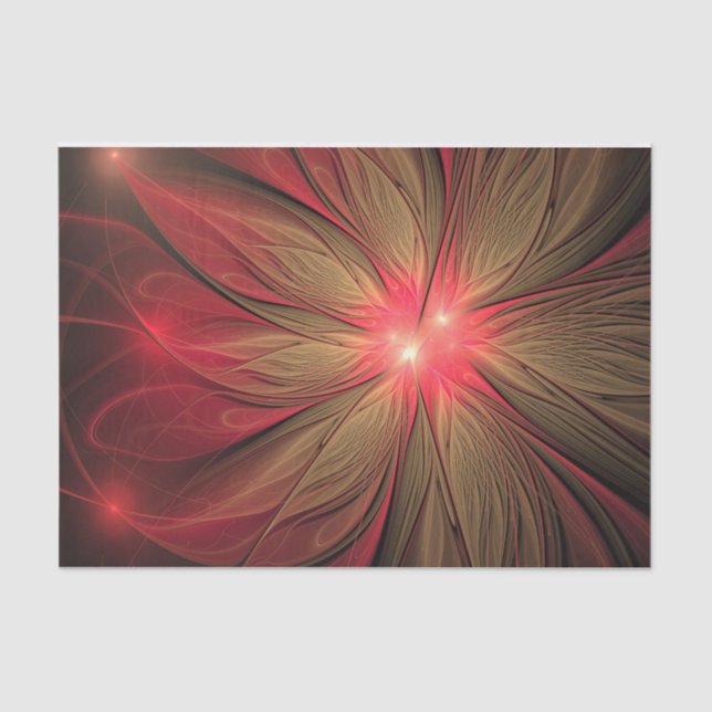 Red fansy fractal flower  tissue paper (Front)
