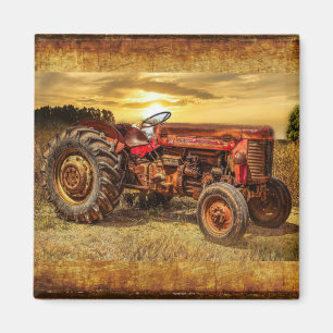 Red Farm Tractor Magnet