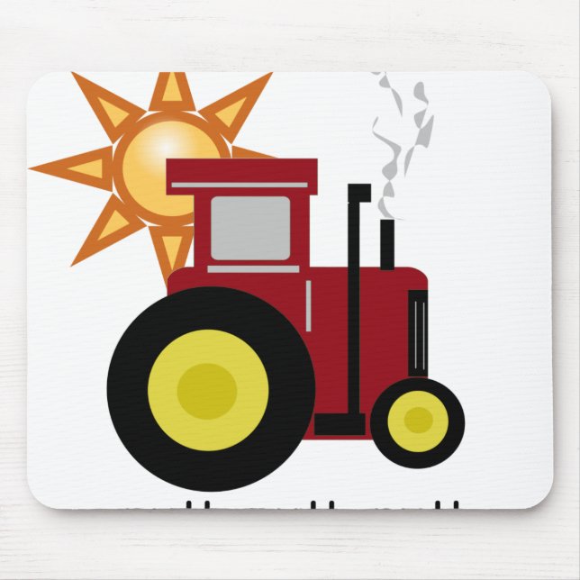Red Farm Tractor Mouse Pad (Front)