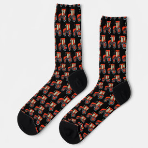 Red Farm Tractor Socks