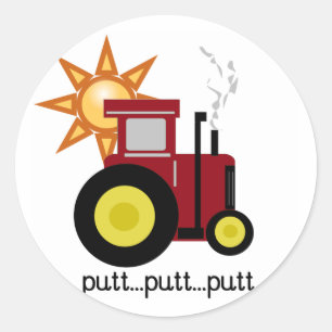 Red Farm Tractor T-shirts and Gifts Classic Round Sticker