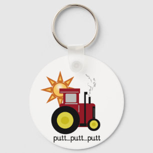 Red Farm Tractor T-shirts and Gifts Key Ring