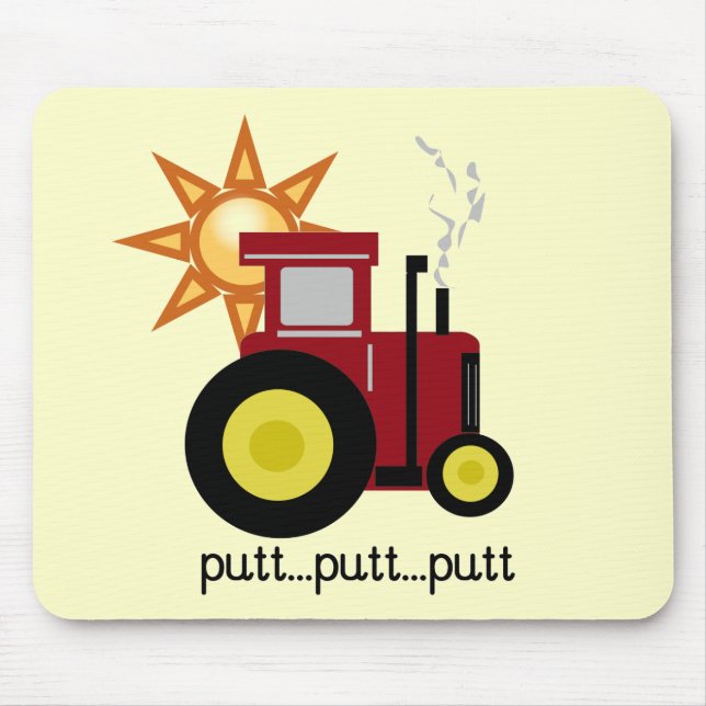 Red Farm Tractor T-shirts and Gifts Mouse Pad (Front)