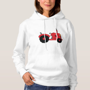 Red Farm Tractor Vehicle Hoodie