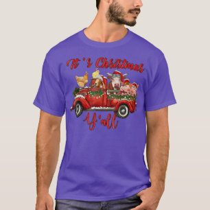 Red Farm Truck Farm Animal Farmer Girl Its Christm T-Shirt