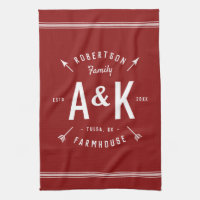 Red Farmhouse Arrow Monogram | Editable Colours