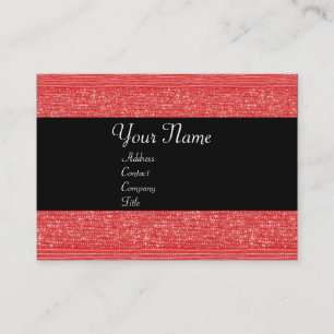 RED FASHION BEADS MONOGRAM BUSINESS CARD