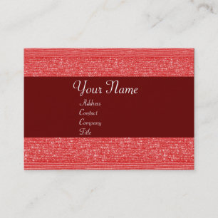 RED FASHION BEADS MONOGRAM BUSINESS CARD