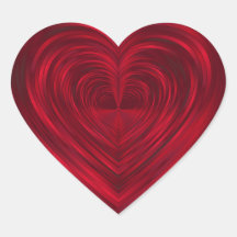 Red Faux Foil Heart Stickers