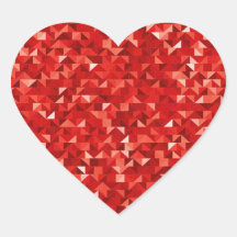 Red Faux Foil Heart Stickers