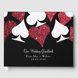 Red Faux Glitter Las Vegas Guestbook