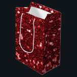 Red Faux Glitter Medium Gift Bag<br><div class="desc">Glamourous large red faux glitter.
PLEASE NOTE:  These are flat printed graphics - no raised parts.</div>