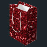 Red Faux Glitter Medium Gift Bag<br><div class="desc">Glamourous large red faux glitter.
PLEASE NOTE:  These are flat printed graphics - no raised parts.</div>