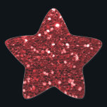 Red Faux Glitter Star Sticker<br><div class="desc">Glamourous large red faux glitter.
PLEASE NOTE:  These are flat printed graphics - no raised parts.</div>