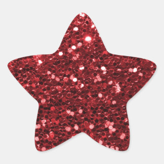 Red Faux Glitter Star Sticker