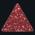 Red Faux Glitter Triangle Sticker<br><div class="desc">Glamourous large red faux glitter.
PLEASE NOTE:  These are flat printed graphics - no raised parts.</div>