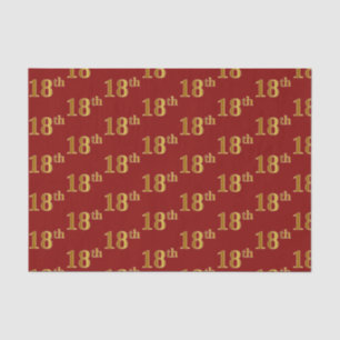 Red, Faux Gold 18th (Eighteenth) Event Tissue Paper