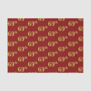 Red, Faux Gold 69th (Sixty-Ninth) Event Tissue Paper