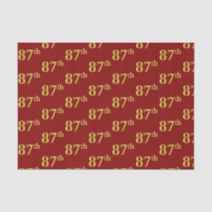 Red, Faux Gold 87th (Eighty-Seventh) Event Tissue Paper