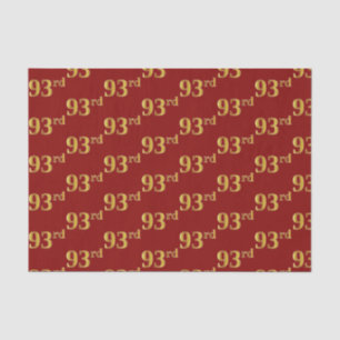 Red, Faux Gold 93rd (Ninety-Third) Event Tissue Paper