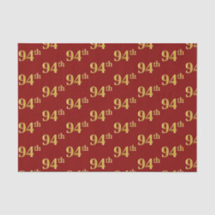 Red, Faux Gold 94th (Ninety-Fourth) Event Tissue Paper