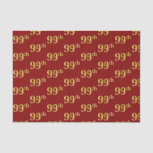 Red, Faux Gold 99th (Ninety-Ninth) Event Tissue Paper