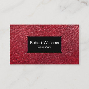 Red Faux Leather Professional Business Card