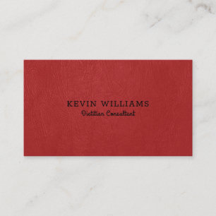 Red faux leather texture background business card