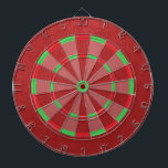 Red Faux Leather Texture Dartboard<br><div class="desc">A trendy modern design with red faux leather texture print with red and green accents.</div>