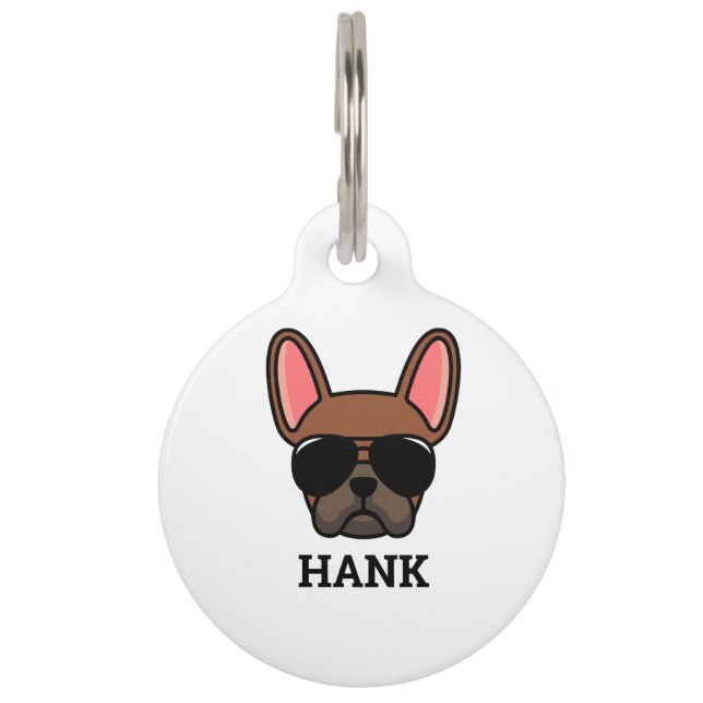 Red Fawn French Bulldog Pet ID Tag (Front)