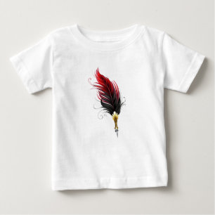 Red feather pen with gold nib baby T-Shirt