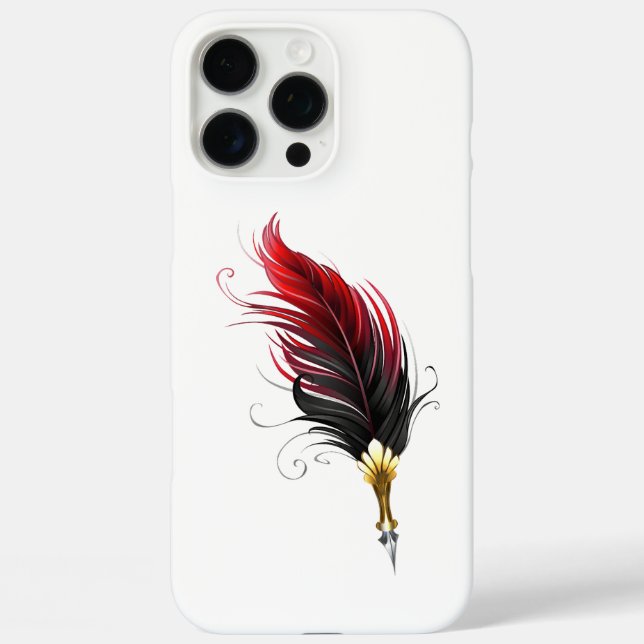 Red feather pen with gold nib Case-Mate iPhone case (Back)
