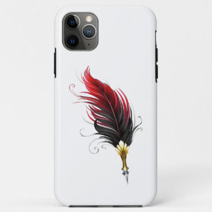 Red feather pen with gold nib Case-Mate iPhone case