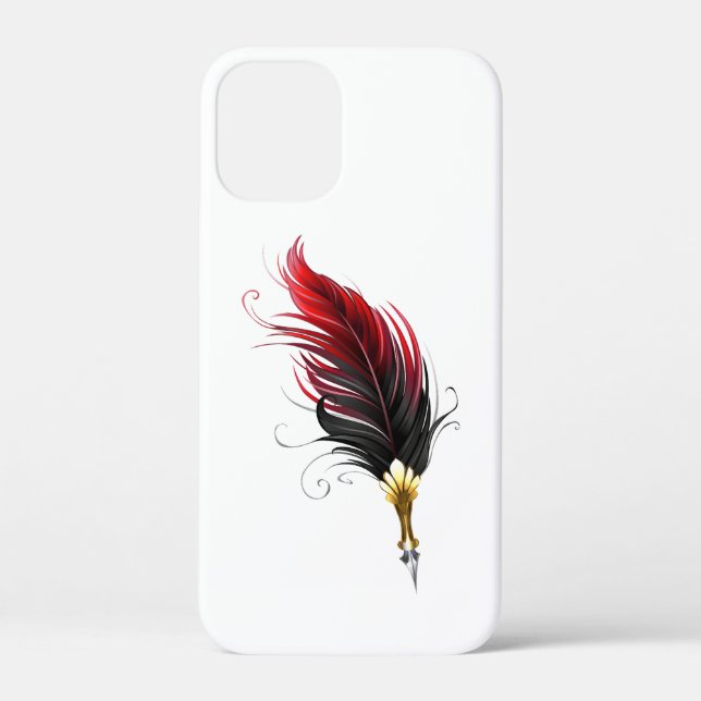 Red feather pen with gold nib Case-Mate iPhone case (Back)
