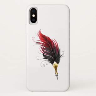 Red feather pen with gold nib Case-Mate iPhone case