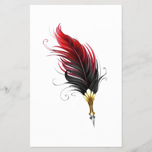Red feather pen with gold nib flyer