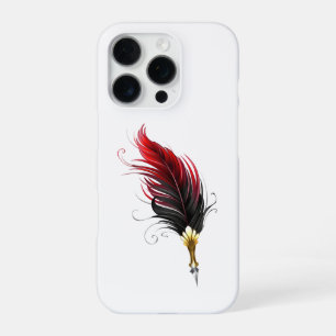Red feather pen with gold nib iPhone 16 pro case