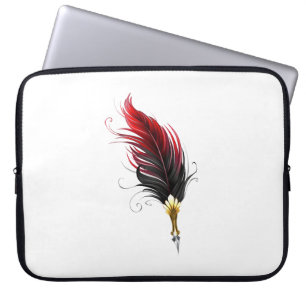 Red feather pen with gold nib laptop sleeve