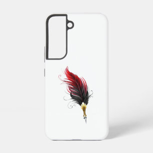 Red feather pen with gold nib samsung galaxy case