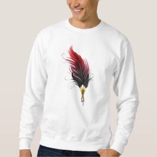 Red feather pen with gold nib sweatshirt